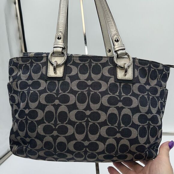 Coach Denim and Leather Signature Tote (no hang tag) - Picture 7 of 13